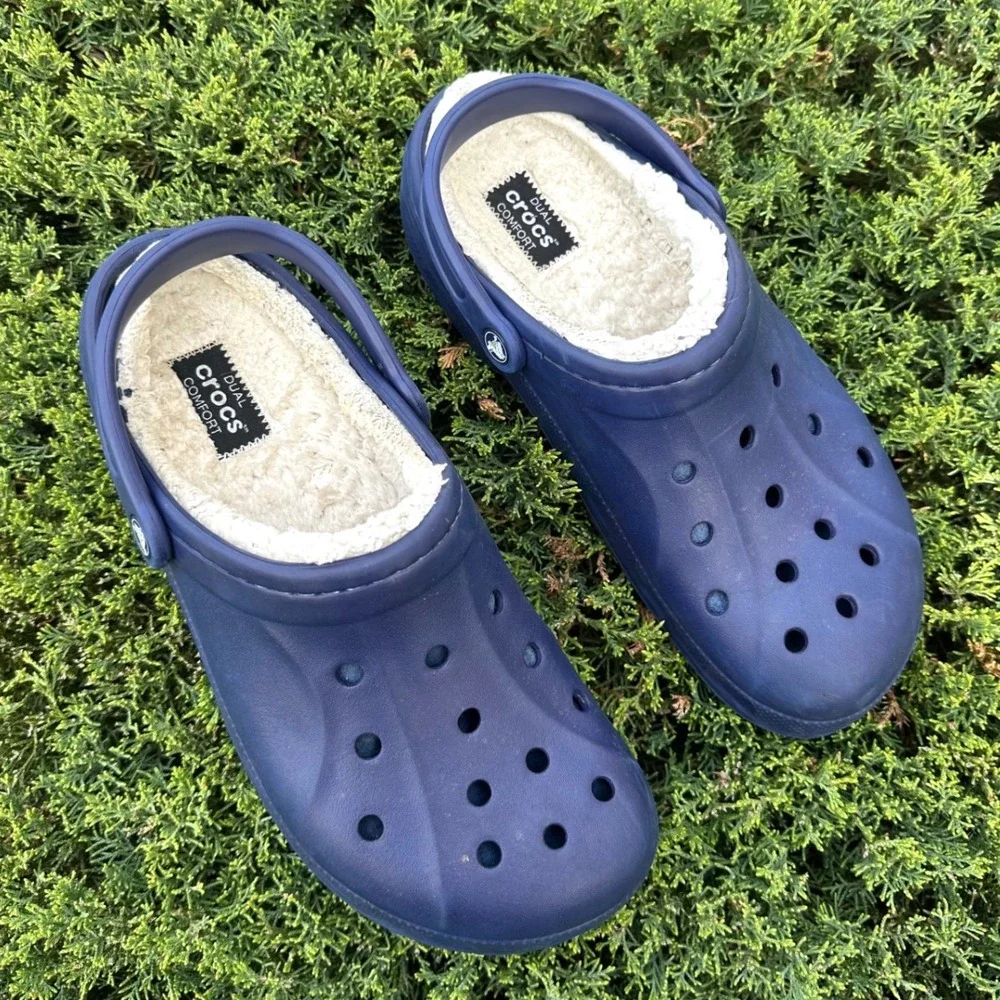 Crocs Adult Ralen Lined Clogs Men's Size 11 Blue Sandals